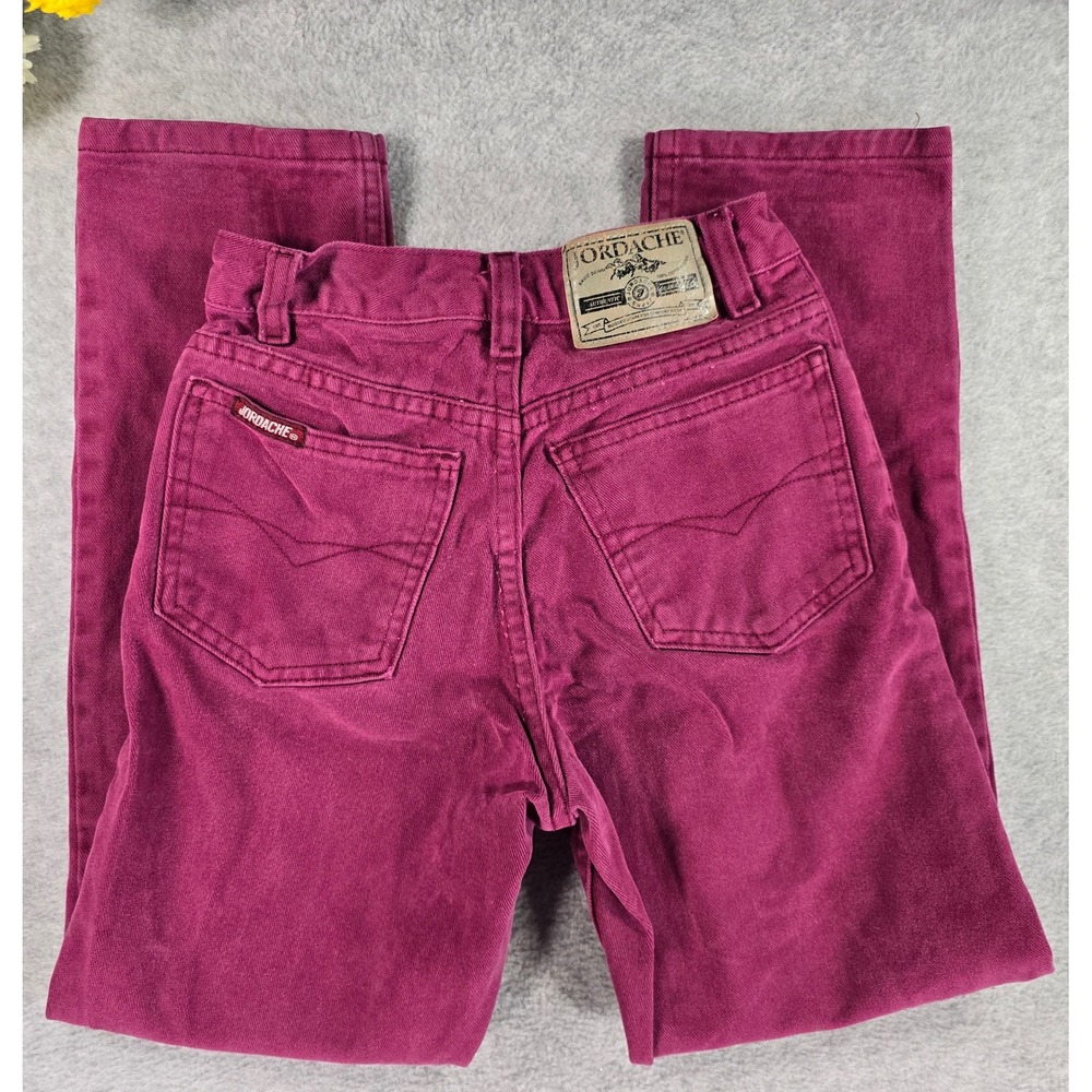 Jordache Kids Vintage 90s Maroon Straight Leg Cotton Denim Jeans Size 10‎ 22x23